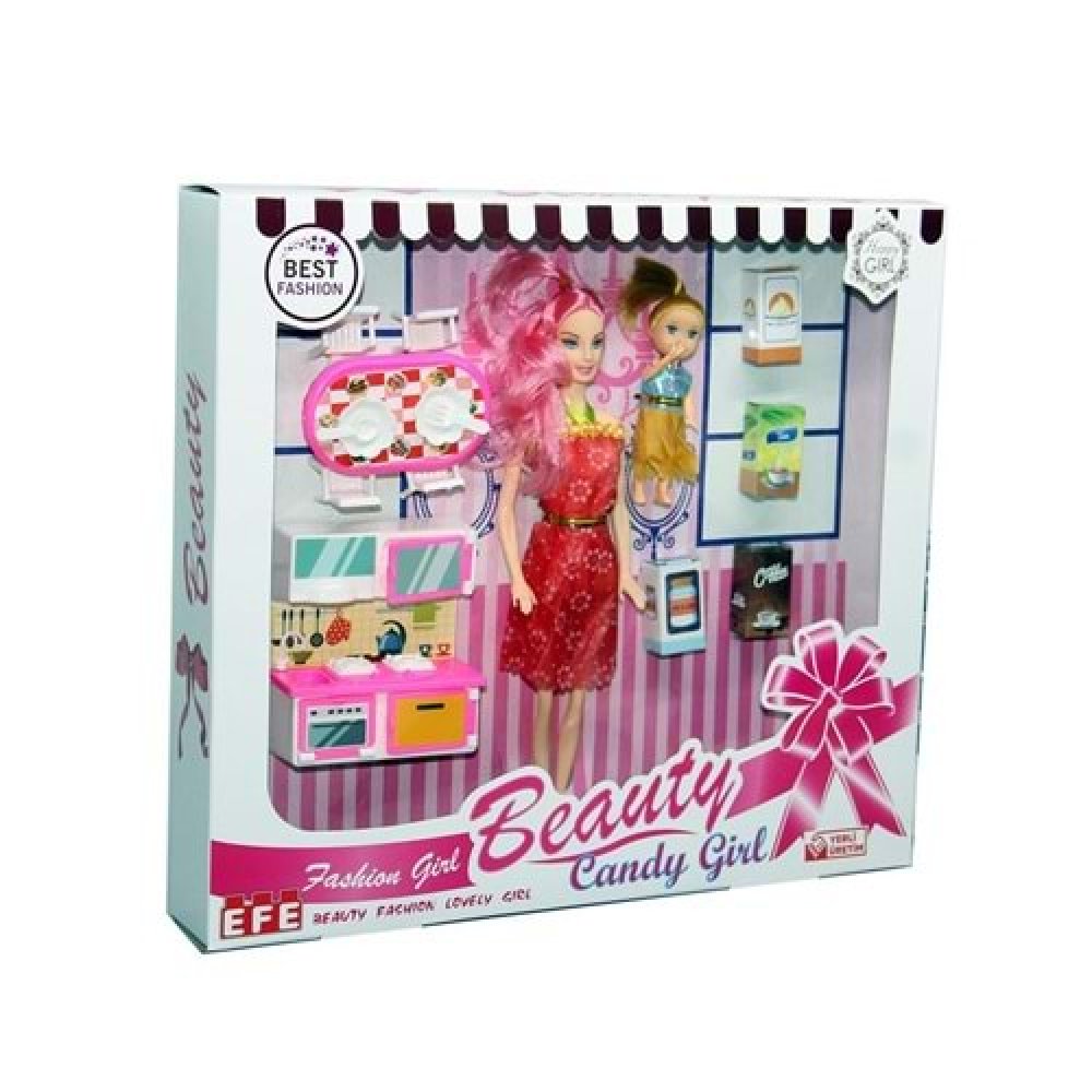 EFE-243 Mutfak setli candy girl bebek seti